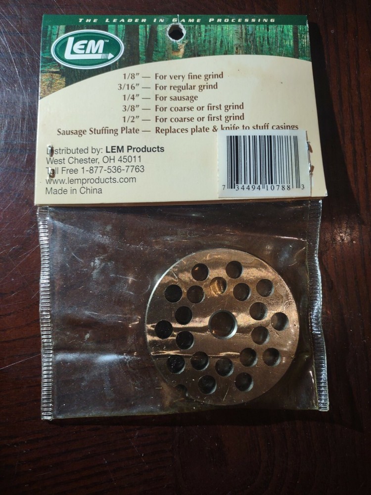 LEM Grinder Plate Size #5 Plate Hole Size 1/4" For Game Processing