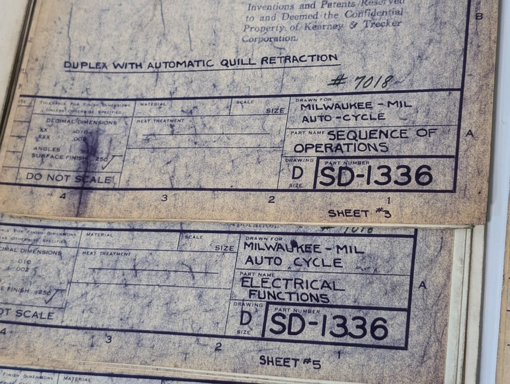 Asstd Reference Materials for Kearney & Trecker TF-17 Vertical Milling Machine