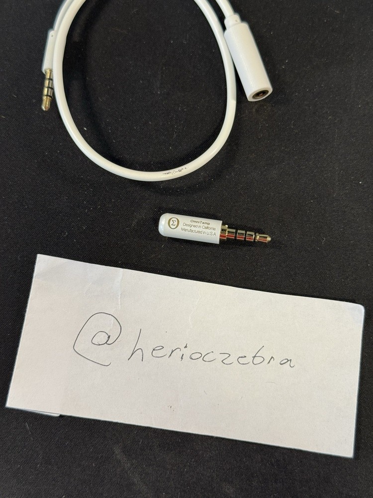 OmniTemp iOS Temperature Sensor - White - Aux Port Temperature Sensor