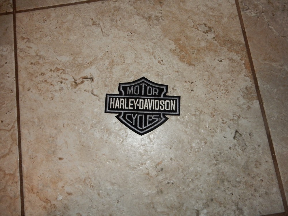 Harley Davidson Logo Patch Black and Grey