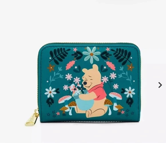 Loungefly Disney Winnie The Pooh Floral Pooh & Friends Folk Floral Wallet NEW