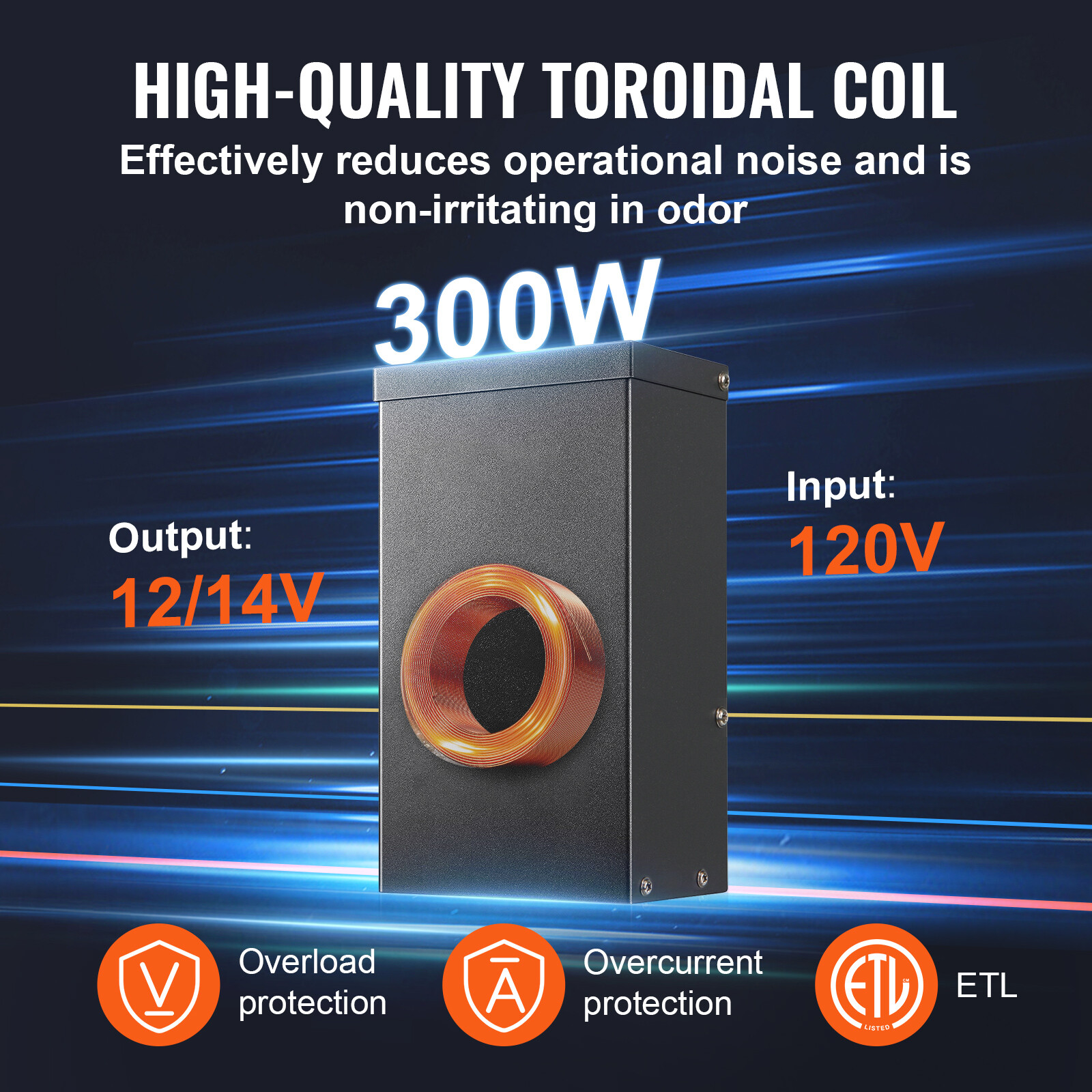 VEVOR 300W Low Voltage Landscape Transformer with Timer and Photocell Sensor