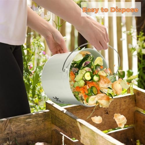 Small Kitchen Compost Bin, 1 Gallon Odorless Composter Container, Food Waste