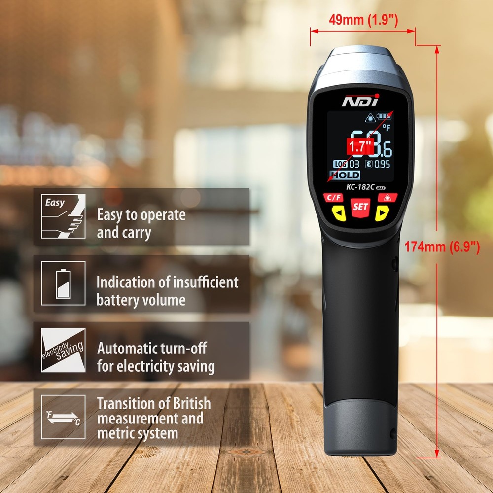 High-Precision Thermometer Temperature , -58℉ to +2372℉, Multi-Purpose for Co...