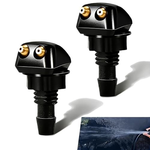 2 PCS Car Front Windshield Washer Nozzles, Aimable Straight Column Spray