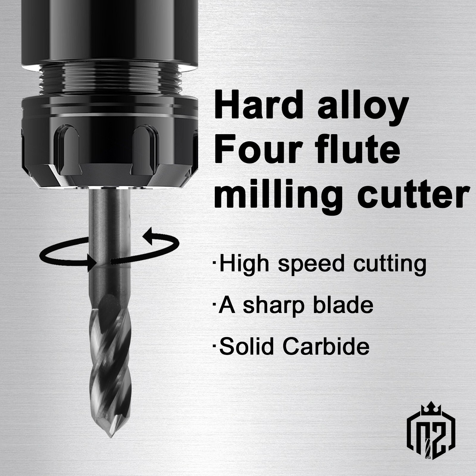 10Pcs 4 Flute 90 Degree 1/4"x3/4"x2-1/2" Solid Carbide Drill Mill - AlTiN Coated