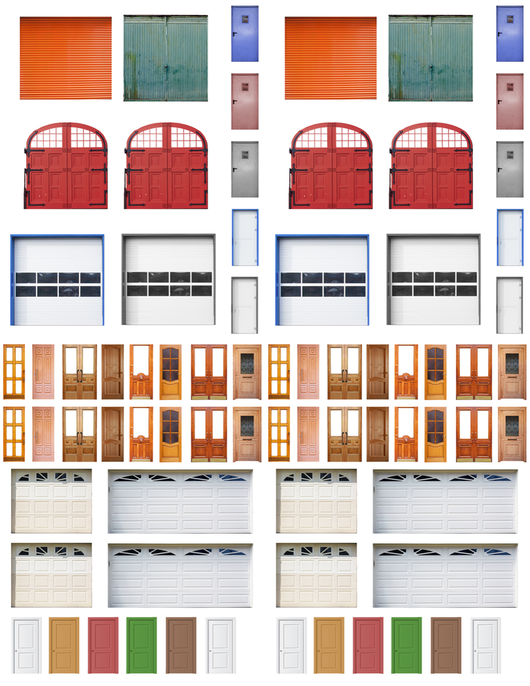N Scale Doors and Windows Model Train Scenery Sheets – Five 8.5x11 Sheets