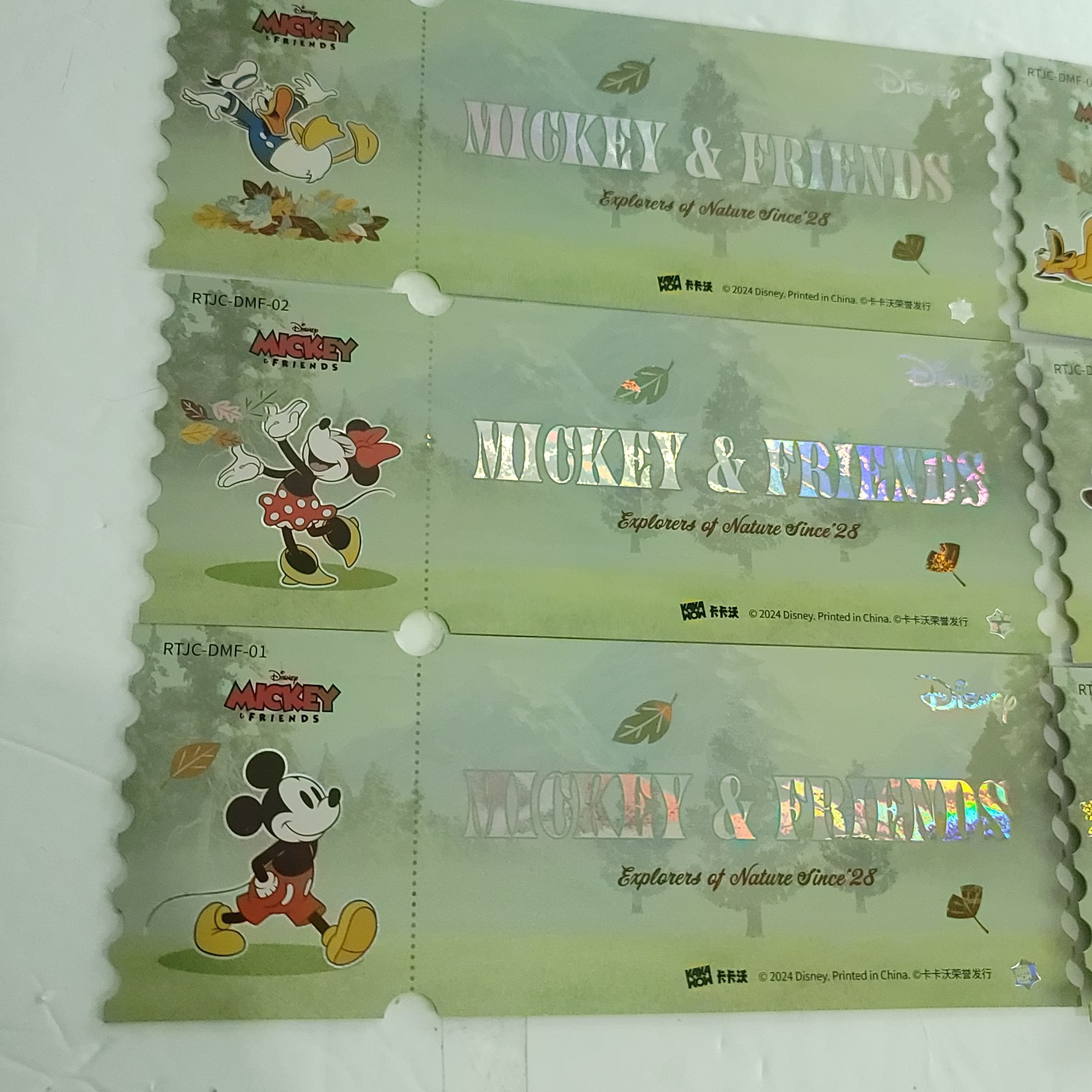 Kakawow DISNEY Mickey & Friends Large Ticket Jumbo Trading Card Limited Lot Of 6