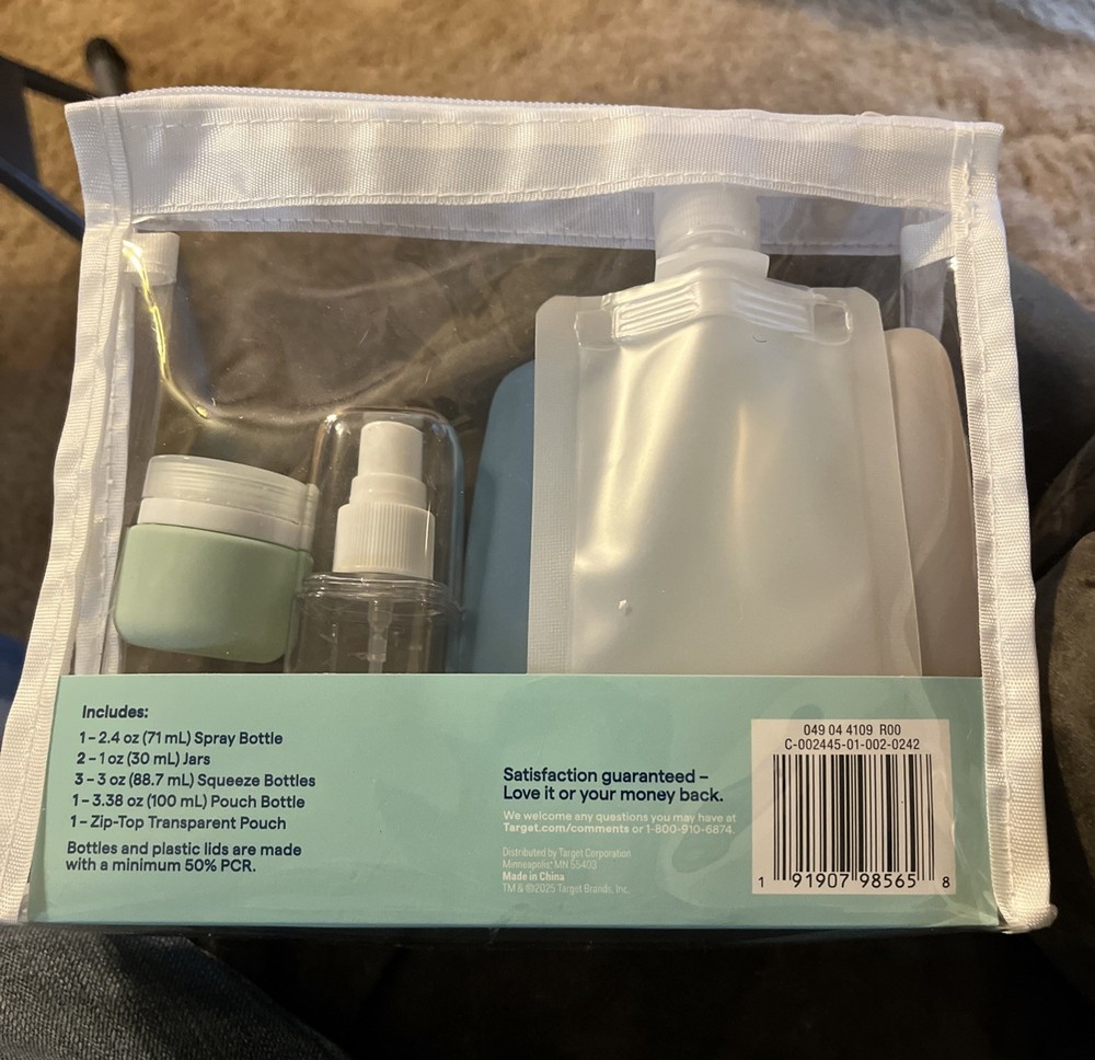 8 Piece Travel Toiletry Set New