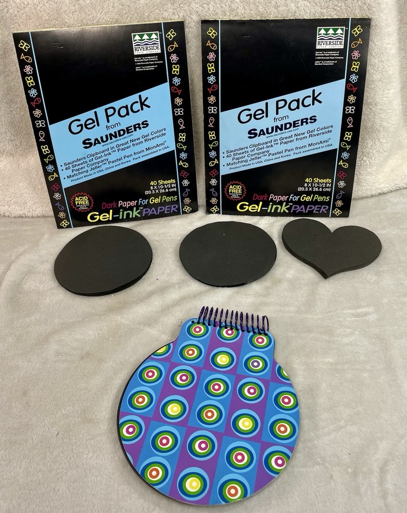 Vintage Gel Pack Black Paper/Note Pad Lot