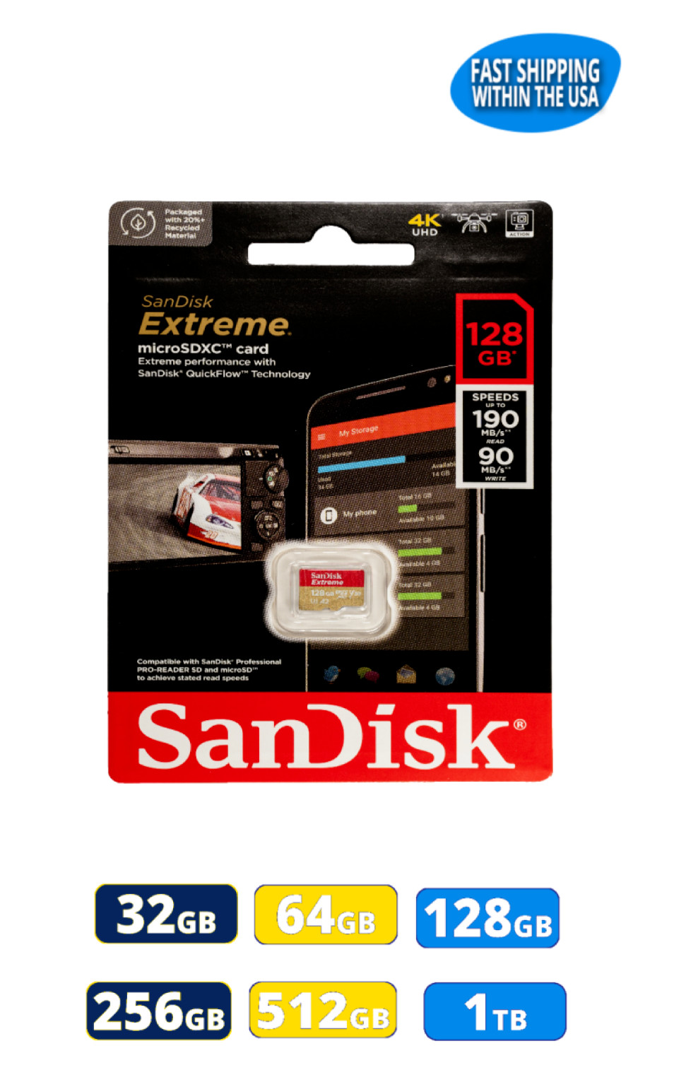 Sandisk Extreme MicroSD Memory Card for DJI Drones Mini 3 Pro DJI RC Mavic Mini