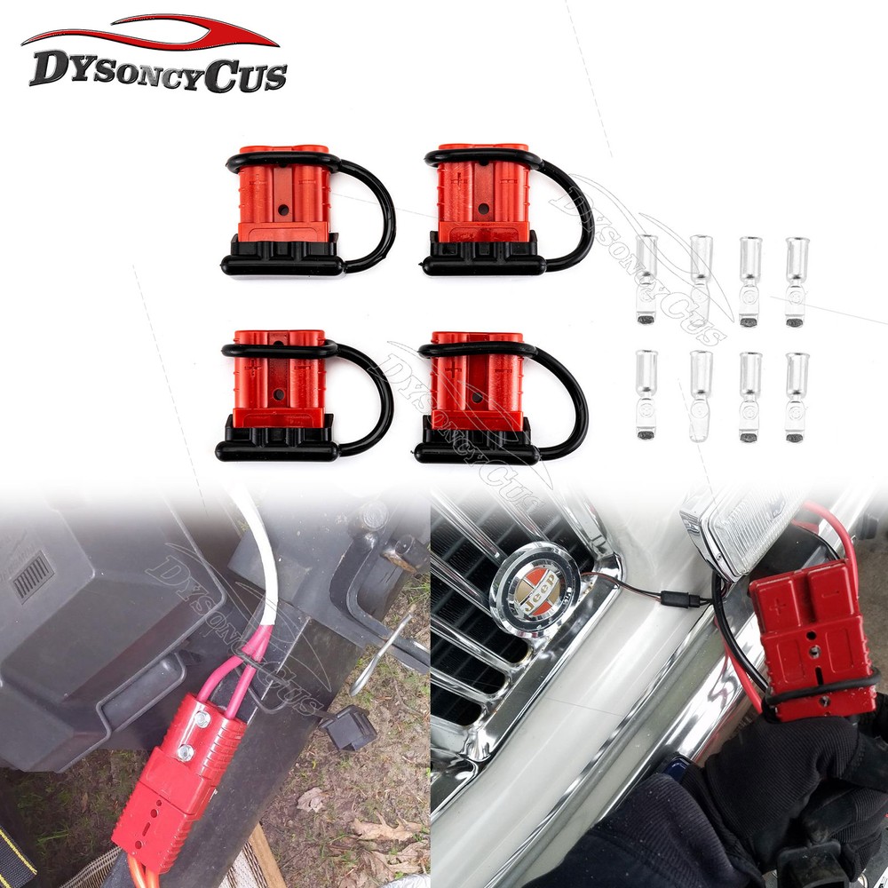 50A Battery Trailer Pair Plug Quick Connector Kit Connect Disconnect Winch 4pcs