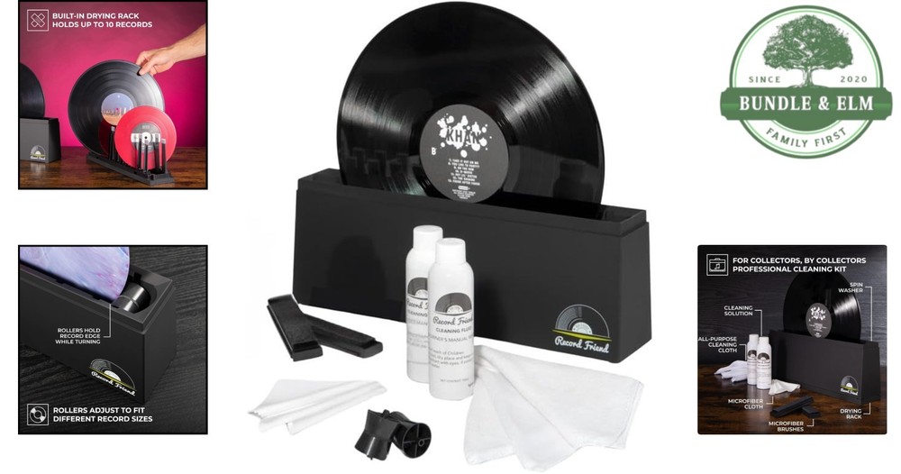Comprehensive Vinyl Record Cleaning Kit - Machine, Solution & Microfiber Cloth