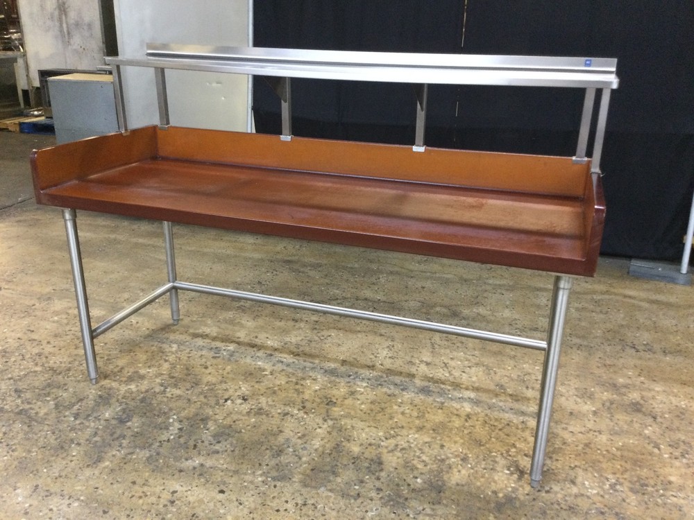 78” x 30” Bakers Bakery Prep Table With Over Shelf