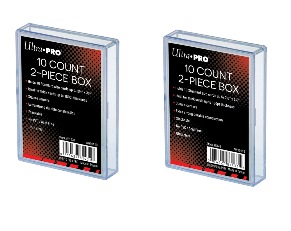 (2 Boxes) Ultra Pro 2 Piece Plastic Card Storage Box (10 Ct Size) Slider Box