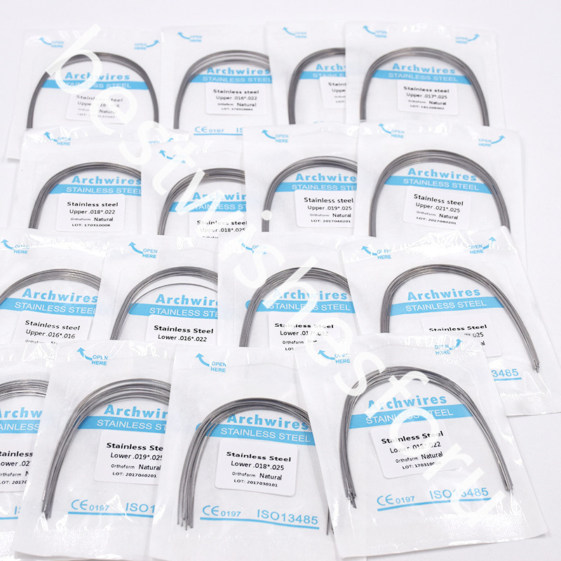 Dental Stainless Steel Rectangular Arch Wire Natural Ovoid Square Upper/Lower