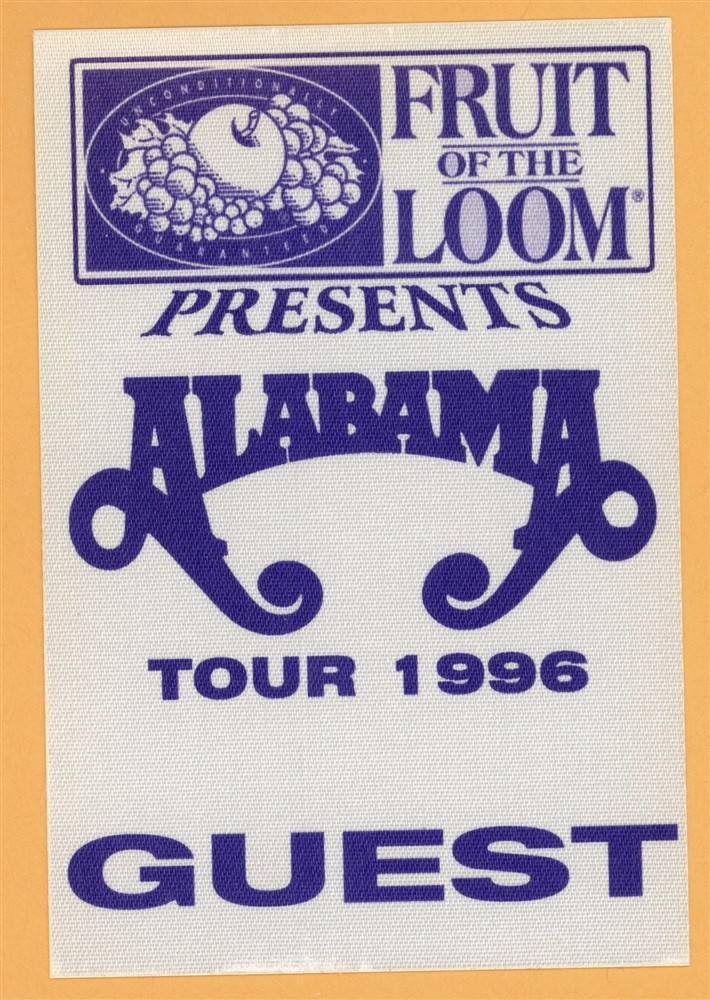 Alabama 1996 Concert Tour GUEST Backstage Pass