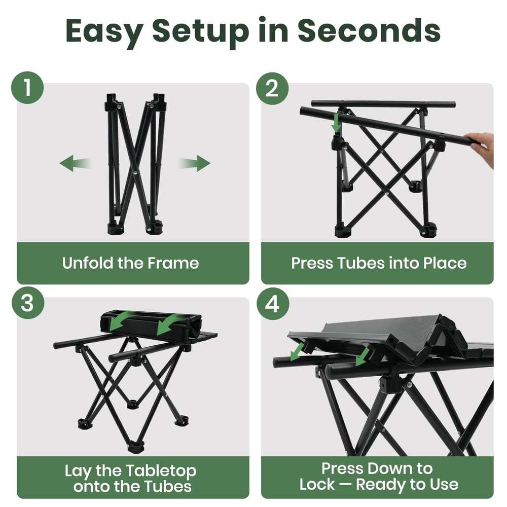 2 Pack Portable Camping Table Foldable, Ultralight Small Folding Beach Table ...