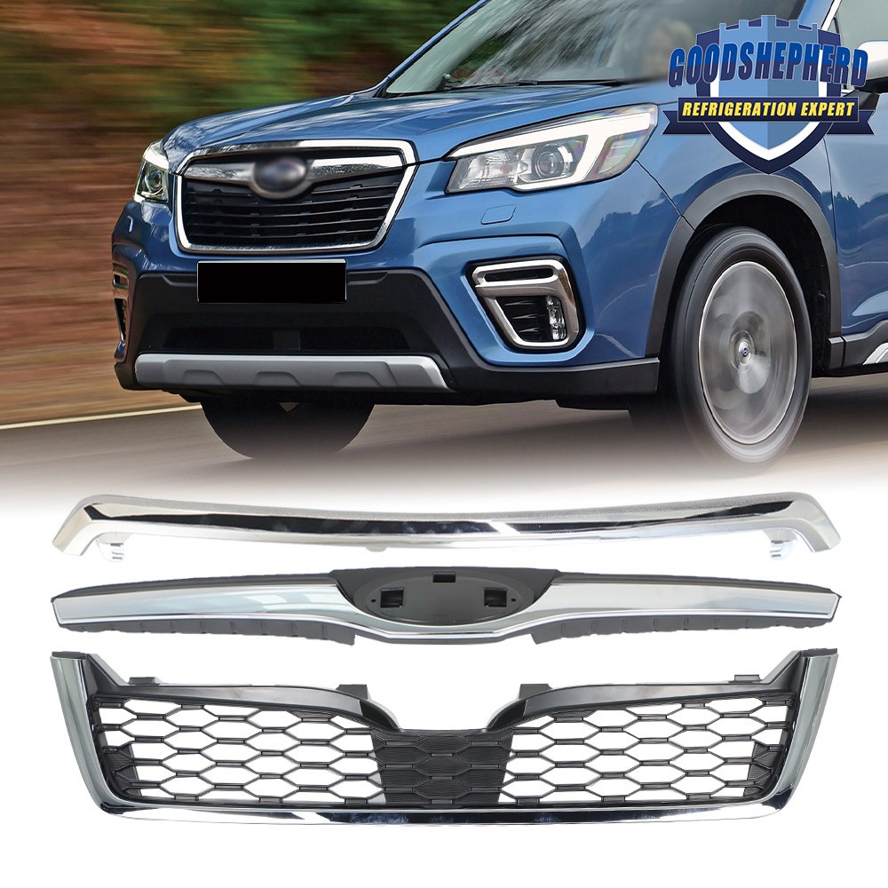 3Pcs For Subaru Forester 2014-2018 Front Bumper Upper Grille Replacement Plastic