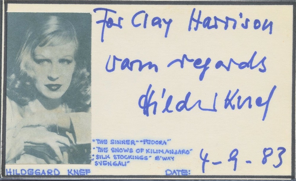 HILDEGARD KNEF Autograph