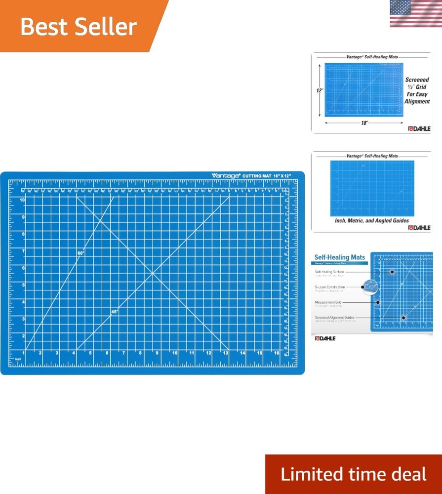 Crafting Essential: 12"x18" Self-Healing Cutting Mat with Protective Features