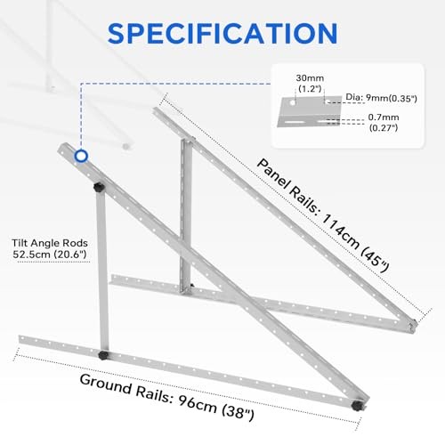 Inch 4Sets Solar Panel Mounting Brackets Kit 0-90 Adjustable 45 4 Sets Silver