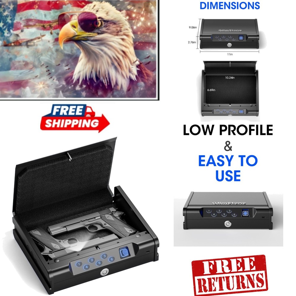 Smart Biometric Handgun Safe - Secure Storage with Quick Fingerprint Access