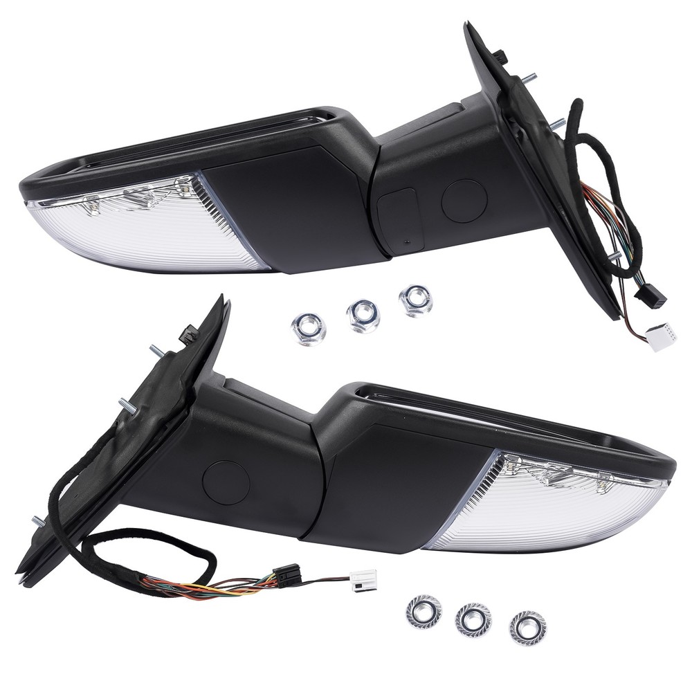 Left & Right Side Mirrors Manual Fold+ Heated+LED Signal Replacement for Ram1500