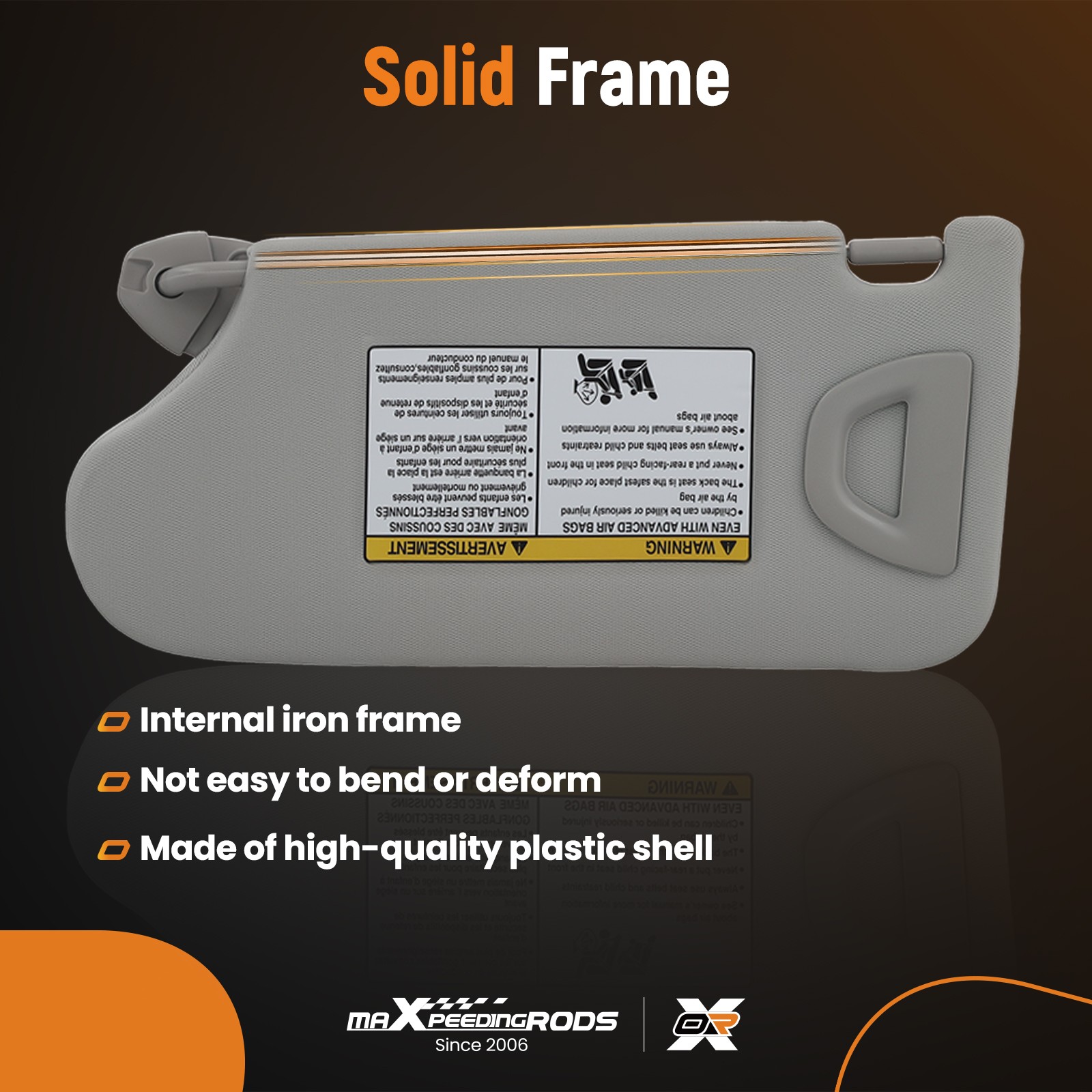 Driver+Passenger with Light Sun Visor for Nissan Altima 13-18 96401-3TA2A Gray