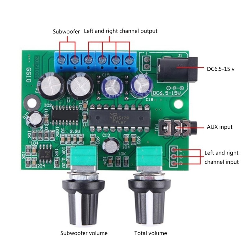 Multiple Channel Amplifiers Board With Subwoofer Driver 12VDC Input For Customs