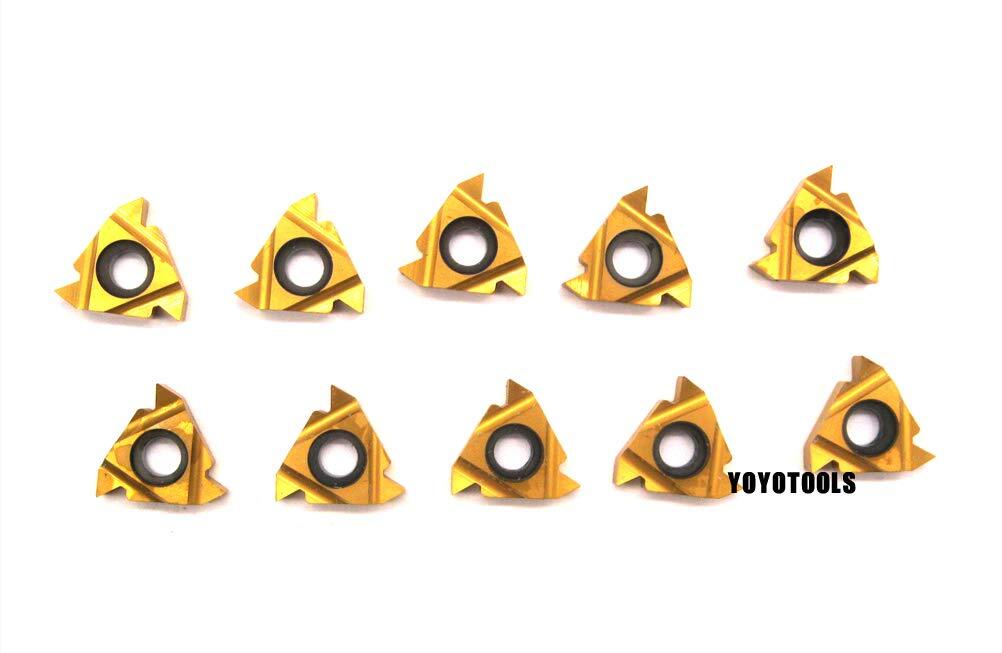 Boring Bar Lathe Internal Threading Inserts 5pcs 16ER +5pcs 16IR Carbide Inserts