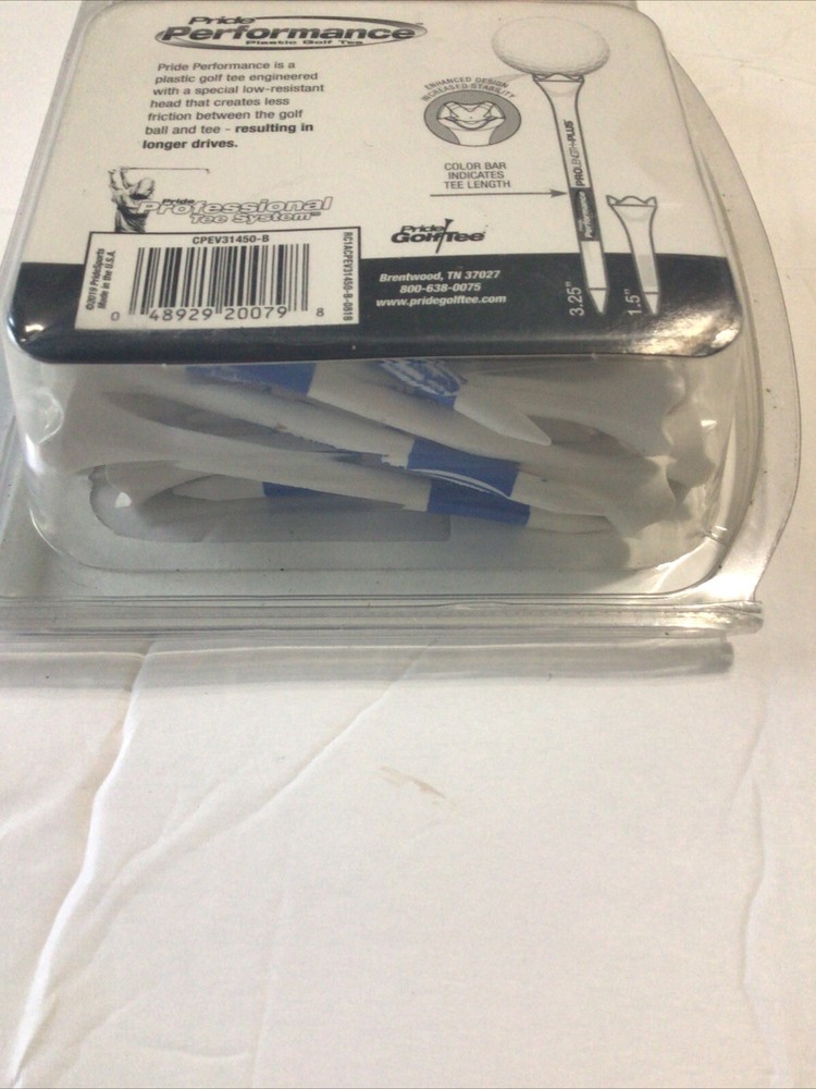 Pride Professional Tee System Combo Pack Plastic Golf Tee 1 1/2 44Tees 3 1/4