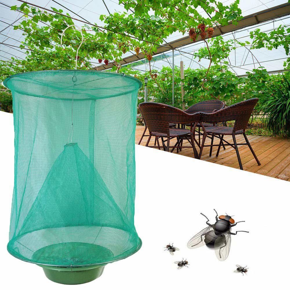 4-Pack Fly Trap Ranch Reusable Catcher Killer Cage Net Pest Bug Catch Hanging US