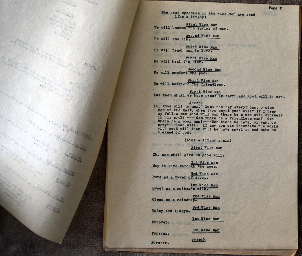 1930 Michael Raffetto " Conceptions Maculate & Imaculte " Original Script