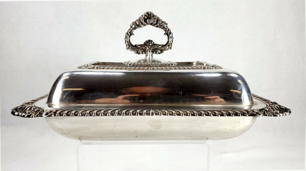 Antique Elkington Silver Plate Covered Serving Dish