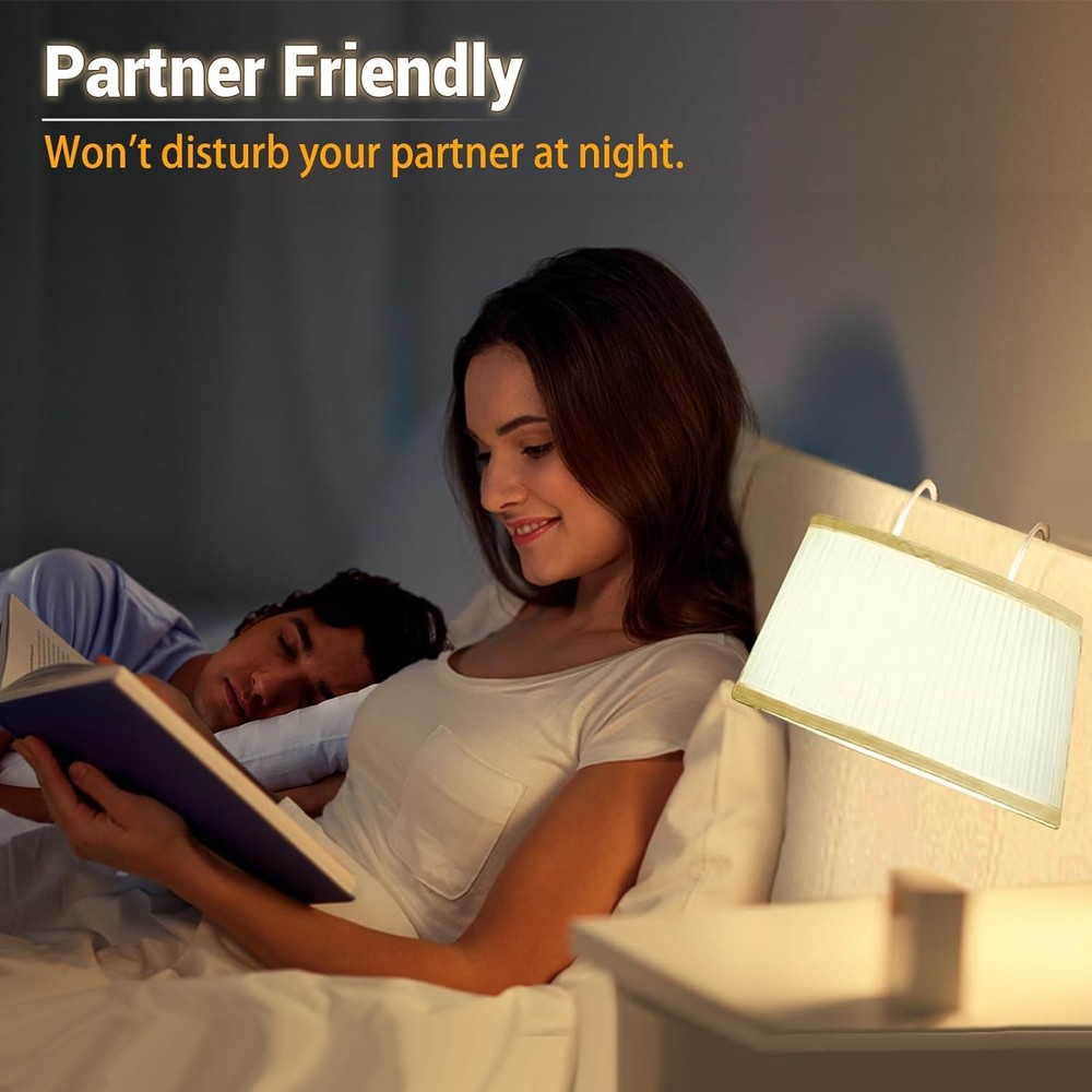 Bed Reading Light Headboard Reading Light with Adjustable Hook, Dimmable Book