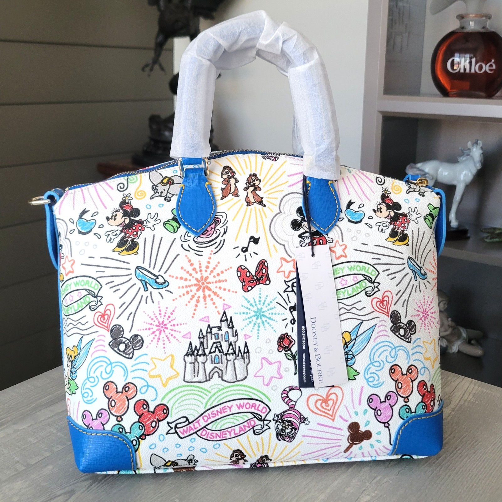 Disney Parks Dooney & Bourke 10th Anniversary Sketch Satchel Shoulder Bag NWT