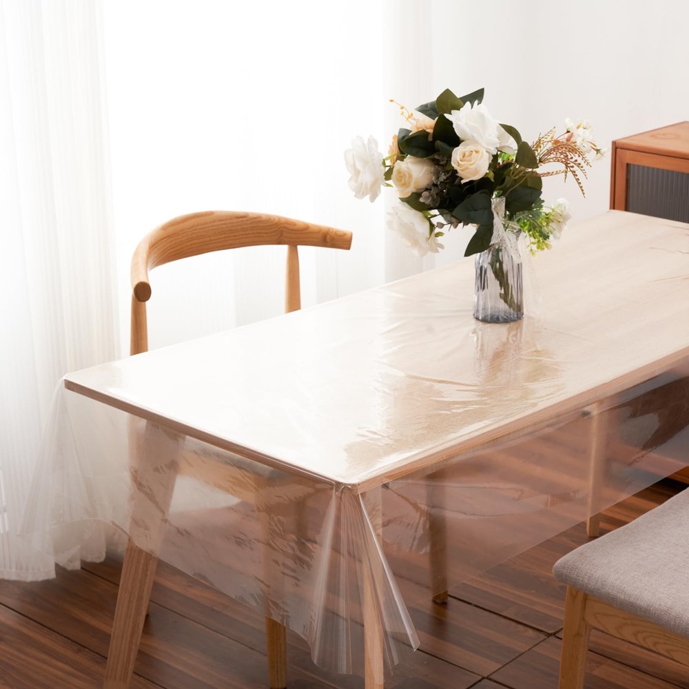 Rawgoodz Clear Plastic Tablecloth Protector 70" x 126" (Rectangular),