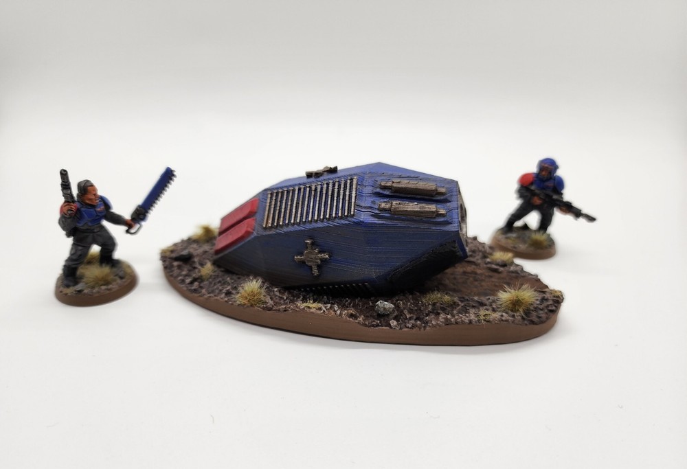 3D Printed Battlefield Terrain/ Wargame Crashed Escape Pod Objective Marker 1.