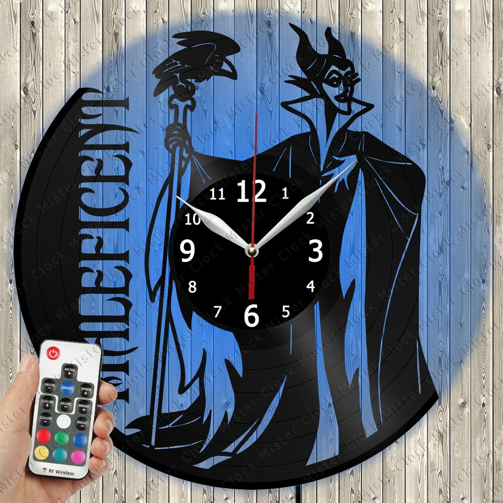 LED Clock Maleficent LED Light Vinyl Record Wall Clock LED Wall Clock 2377