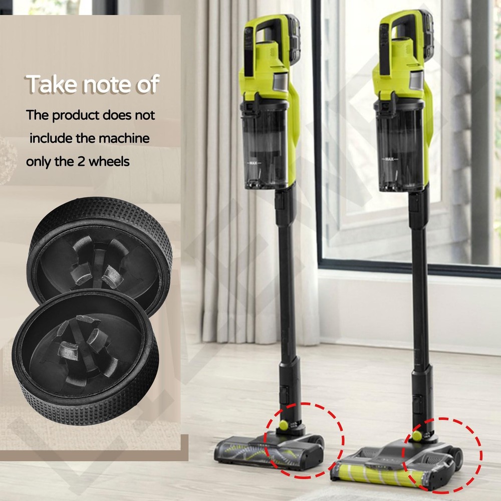 2 Pack Upgraded Replacement Wheel Compatible with Ryobi Cordless Stick