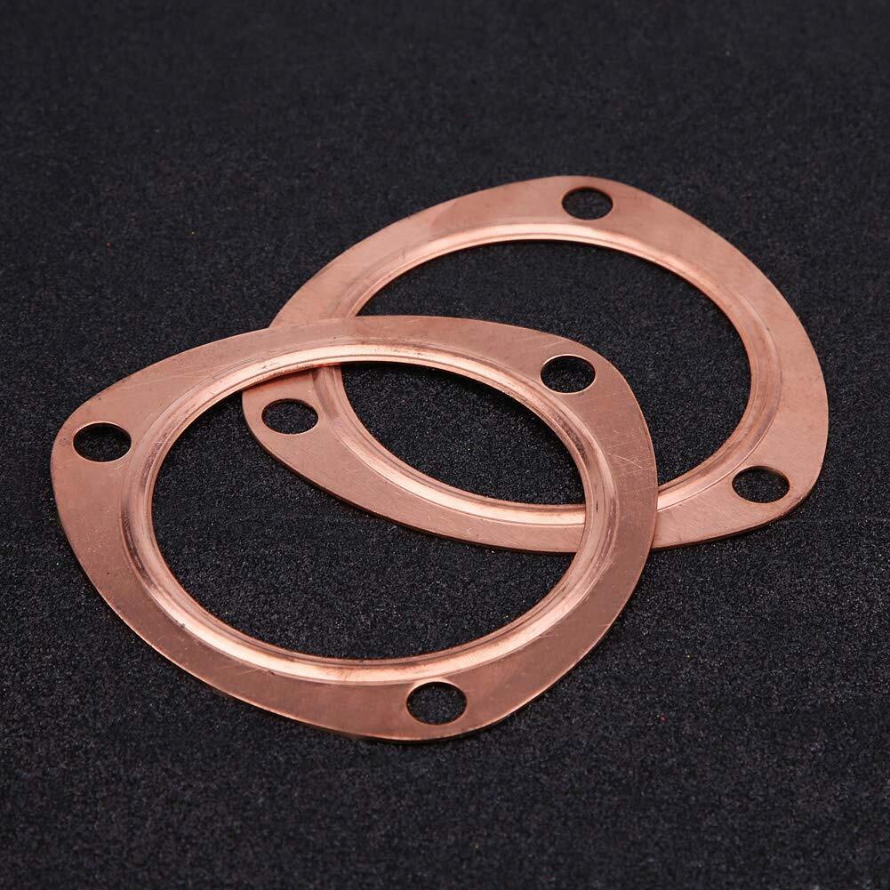 2PCS 3" Copper Header Exhaust Collector Gaskets Flanges Universal 3 Bolt