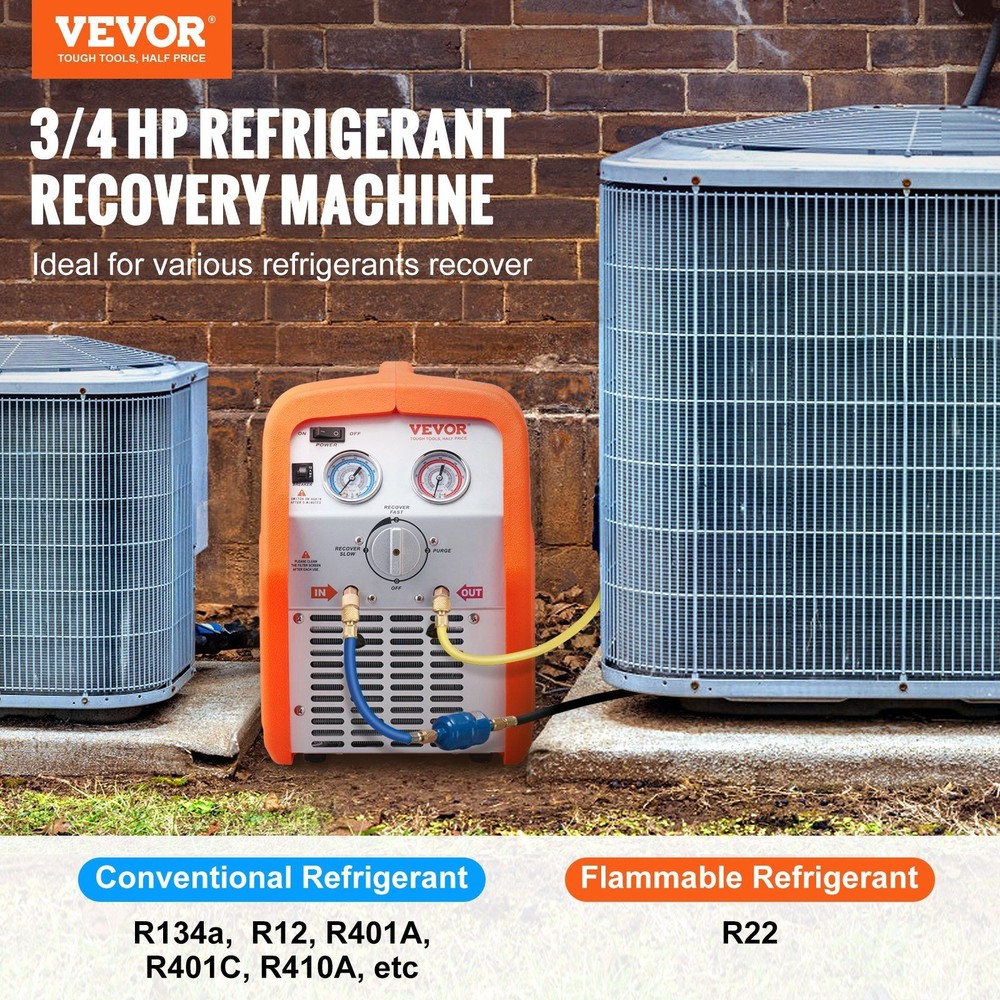 3/4HP Optimized Performance AC Recovery Machine for Professional Technicians