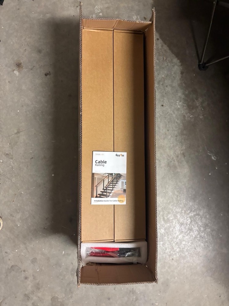 36" One-Stop Cable Railing Post Kits, 4Pack Brushed Finish Level Drilled Line...