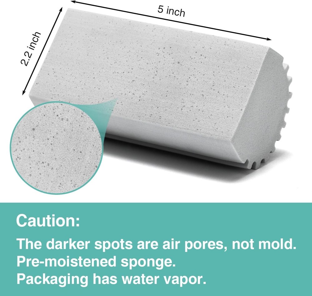 Reusable Grey Dust Cleaning Sponge Duster - 2 Pack Damp Dusting Sponge Set