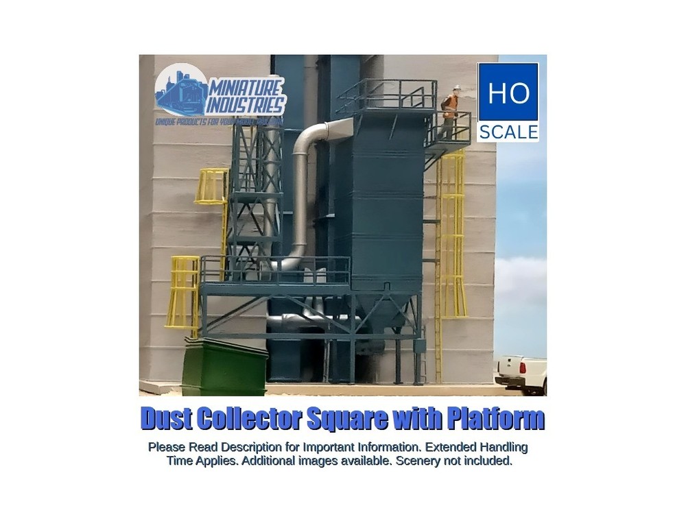 HO Scale Dust Collector Square wPlatform Kit for Grain Elevator Structures 1:87