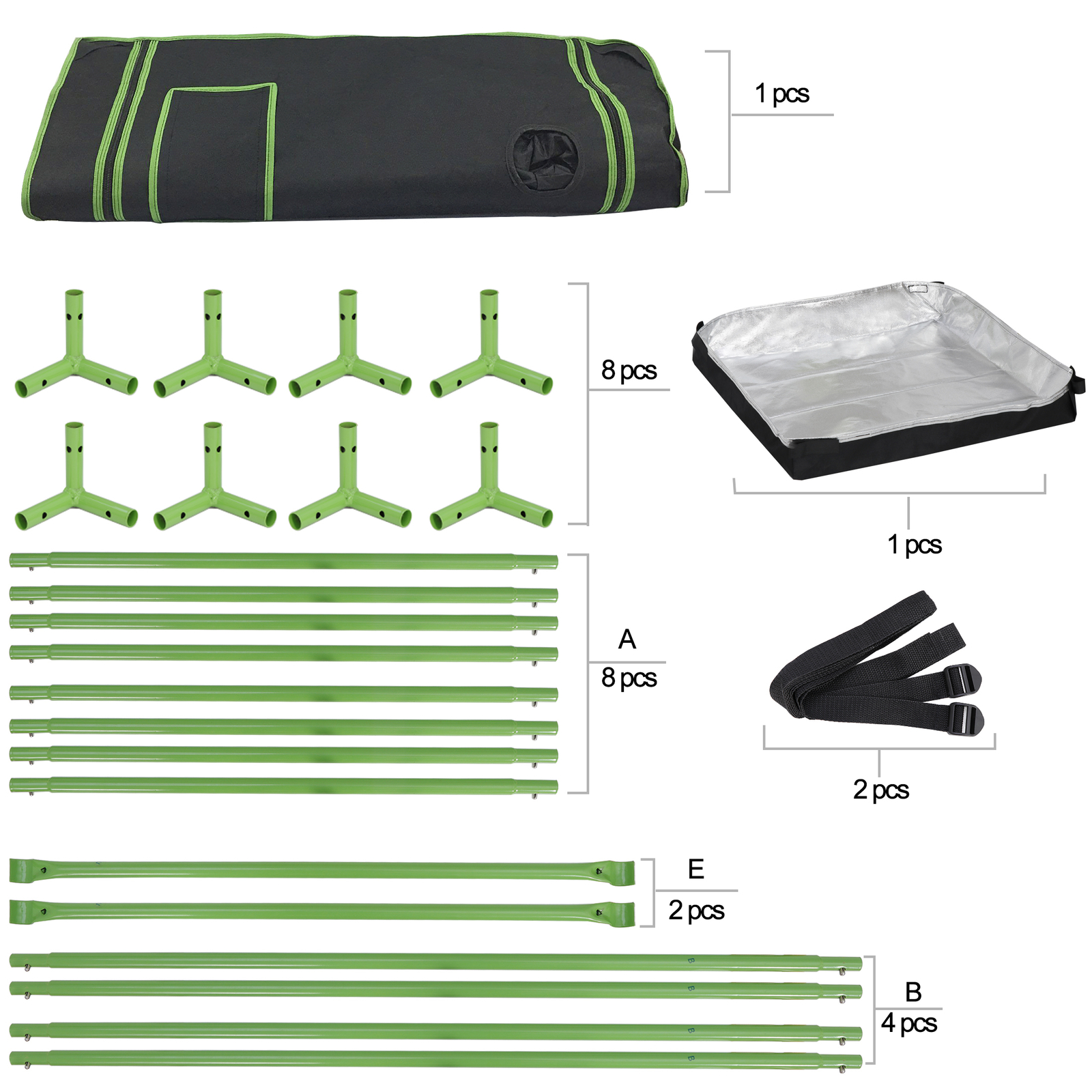 Hydroponic Grow Tent with Observation Window and Floor Tray for Plant Growing