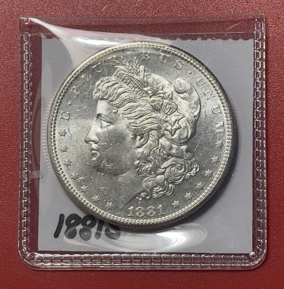 1881 S Morgan Silver Dollar, Choice to Gem Uncirculated.