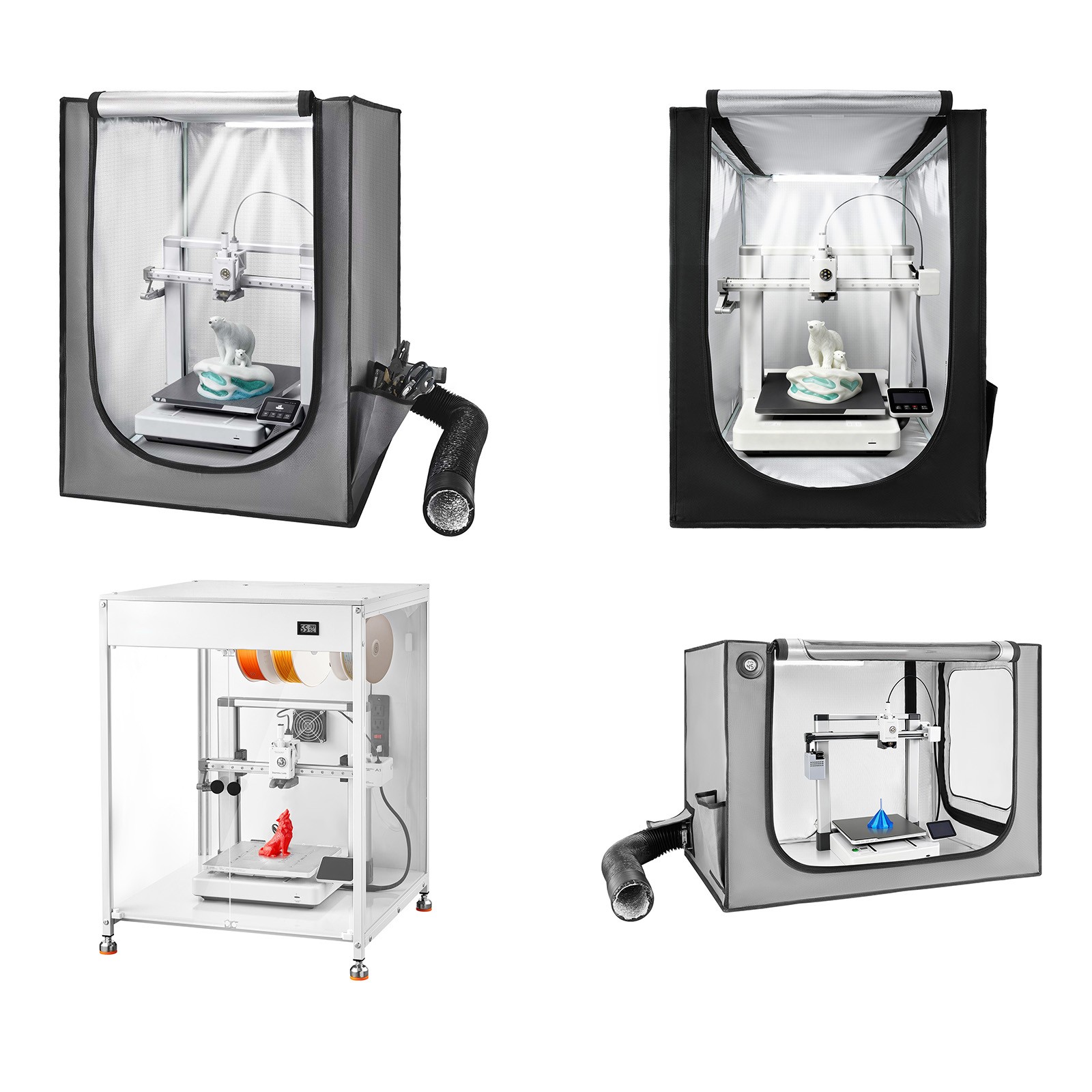 Uimoso 3D Printer Enclosure with LED Lighting and Ventilation for Various Models