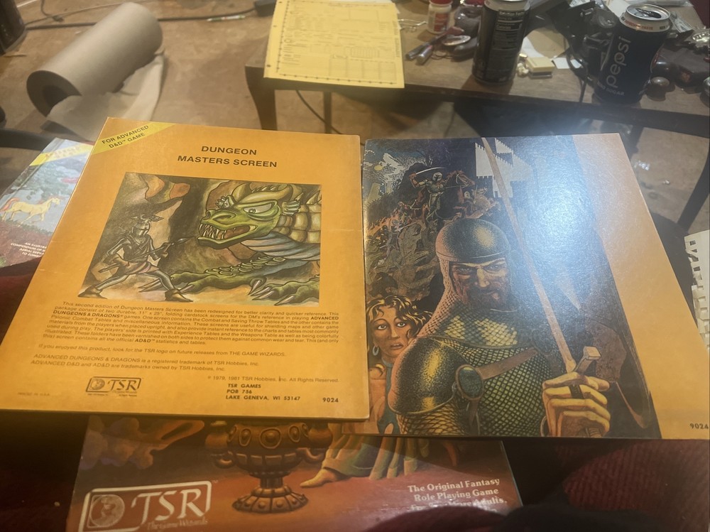 Vintage Dungeon Masters Screens BOTH Trifolds 1981 Advanced Dungeons & Dragons